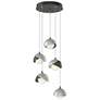 Brooklyn 16"W 5-Light Platinum Accented Smoke Standard Double Shade Pe