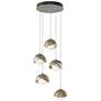 Brooklyn 16"W 5-Light Soft Gold Accented Sterling Long Double Shade Pe