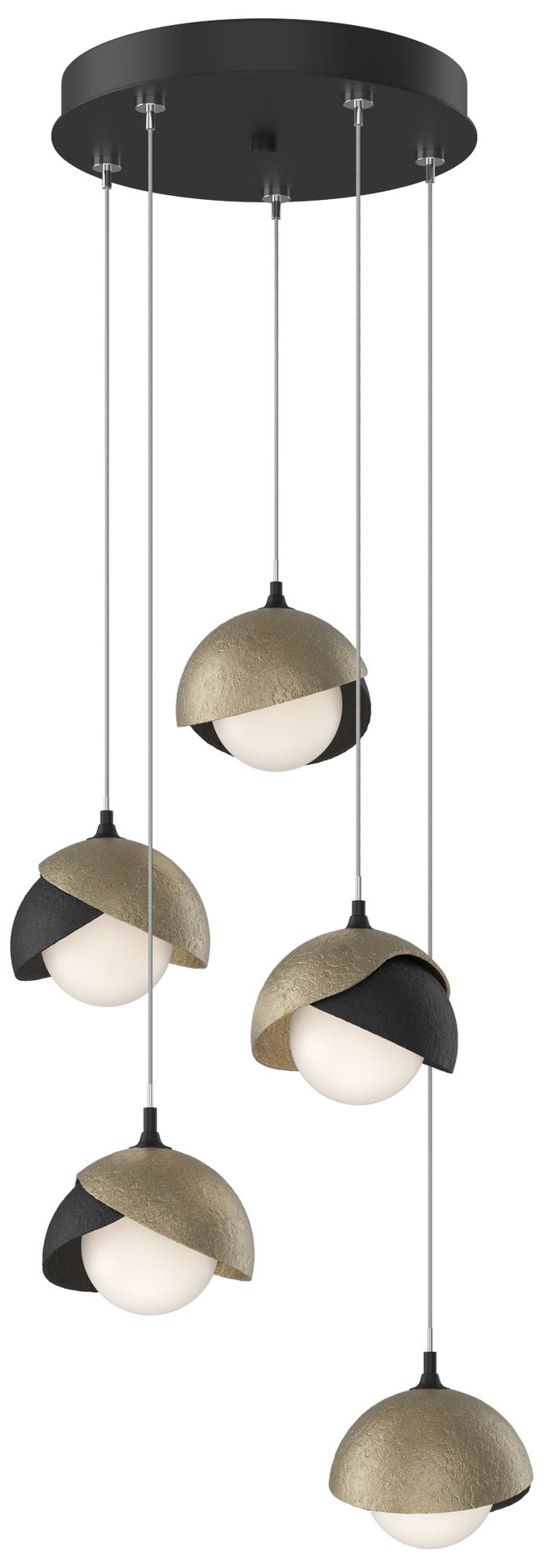 Brooklyn 16"W 5-Light Soft Gold Black Long Double Penda Made to Order