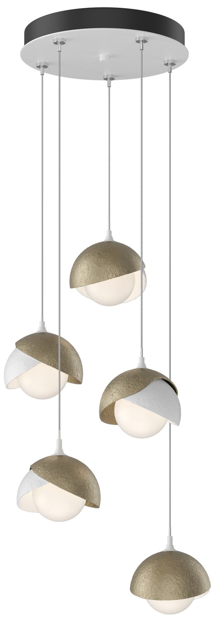 Brooklyn 16"W 5-Light Soft Gold White Long Double Penda Made to Order