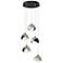 Brooklyn 16"W 5-Light Sterling Accented Black Long Double Shade Pendan
