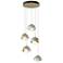 Brooklyn 16"W 5-Light Sterling Accented Brass Standard Double Shade Pe
