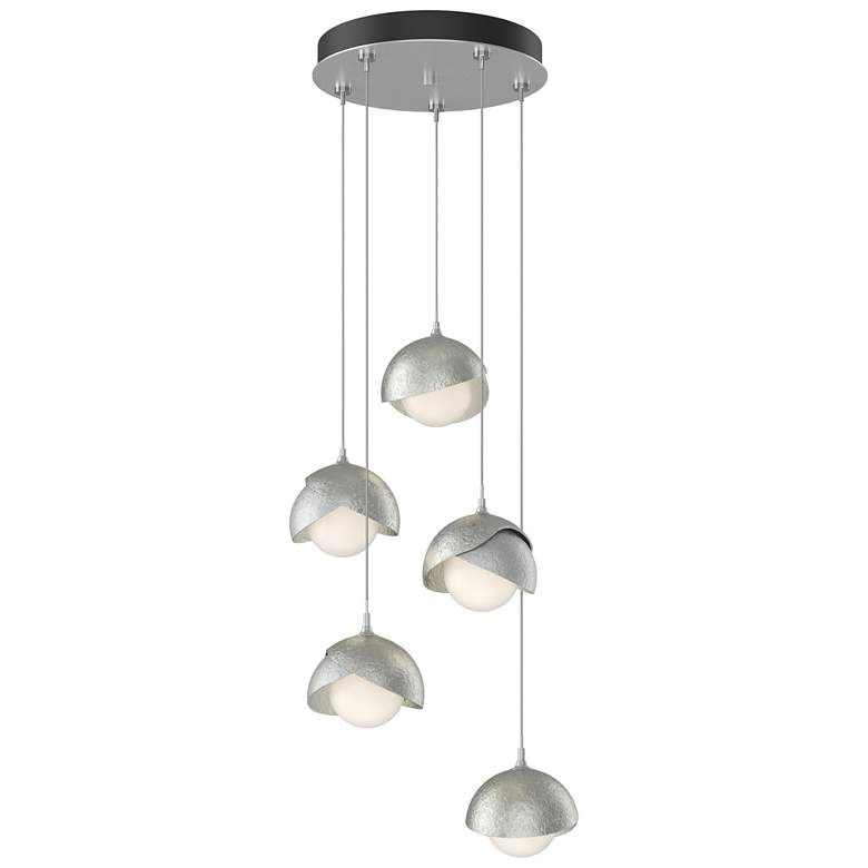 Image 1 Brooklyn 16"W 5-Light Sterling Accented Platinum Double Shade Pendant