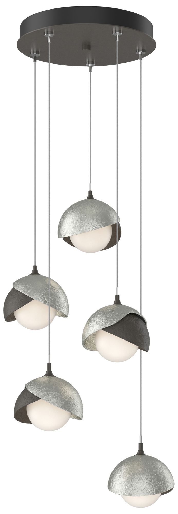 Brooklyn 16"W 5-Light Sterling Smoke Long Double Pendan Made to Order