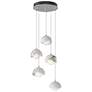 Brooklyn 16"W 5-Light White Accented Platinum Long Double Shade Pendan