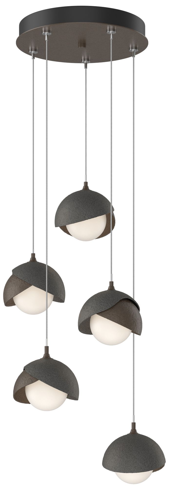 Brooklyn 16"W 5-Light Iron Bronze Long Double Pendant Made to Order