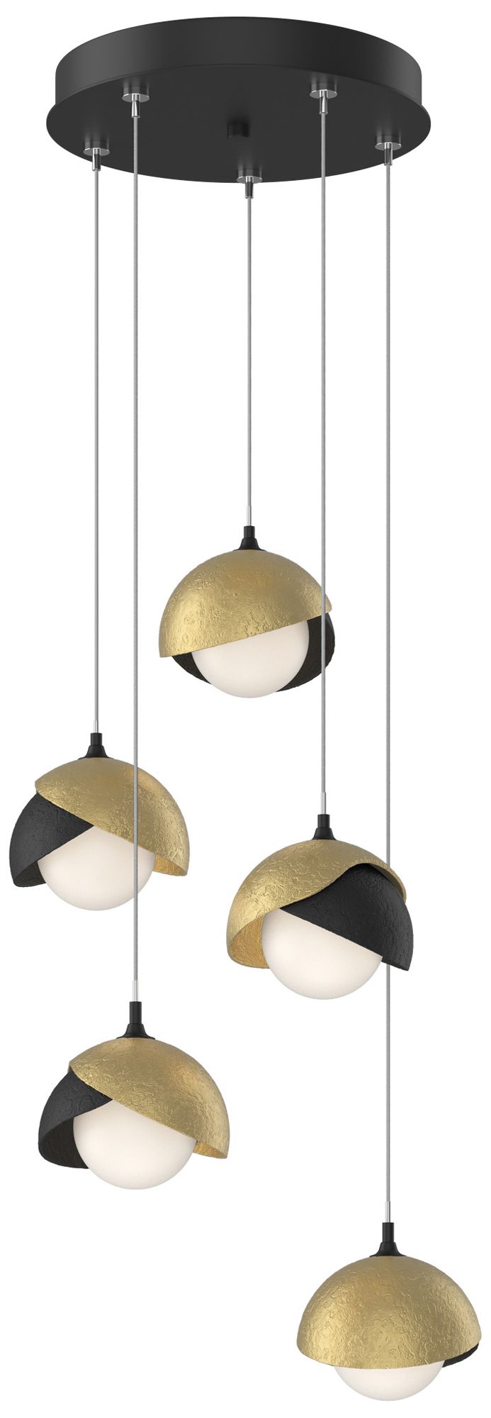 Brooklyn 16"W 5-Light Modern Brass Black Long Double Pe Made to Order