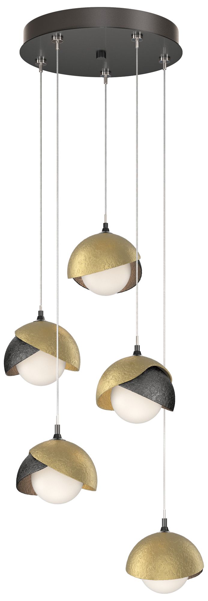 Brooklyn 16"W 5-Light Modern Brass Ink Long Double Pend Made to Order