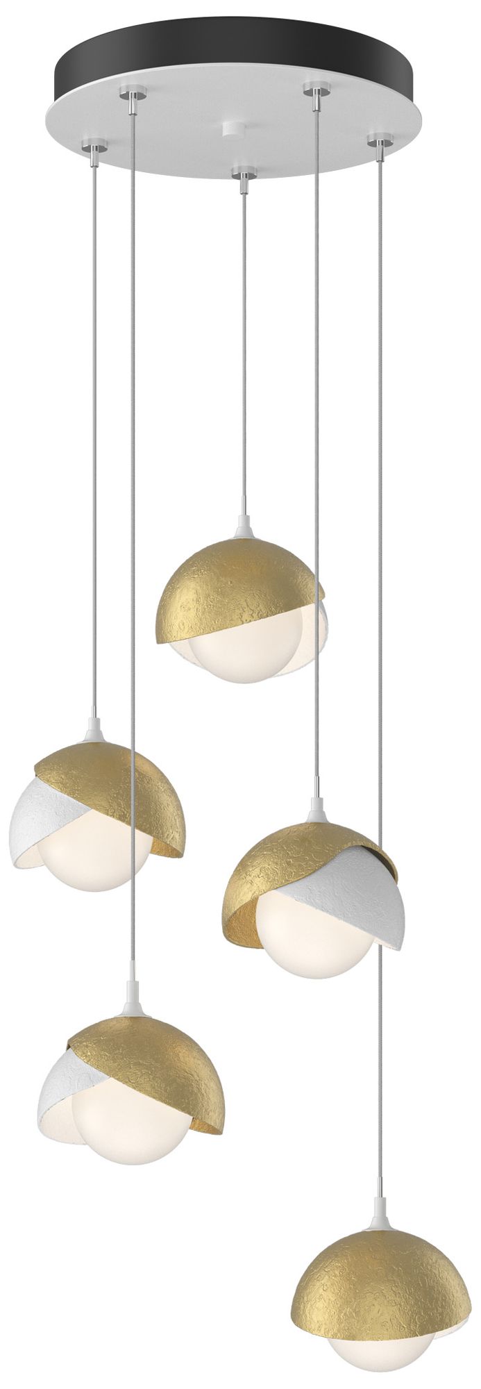 Brooklyn 16"W 5-Light Modern Brass White Long Double Pe Made to Order