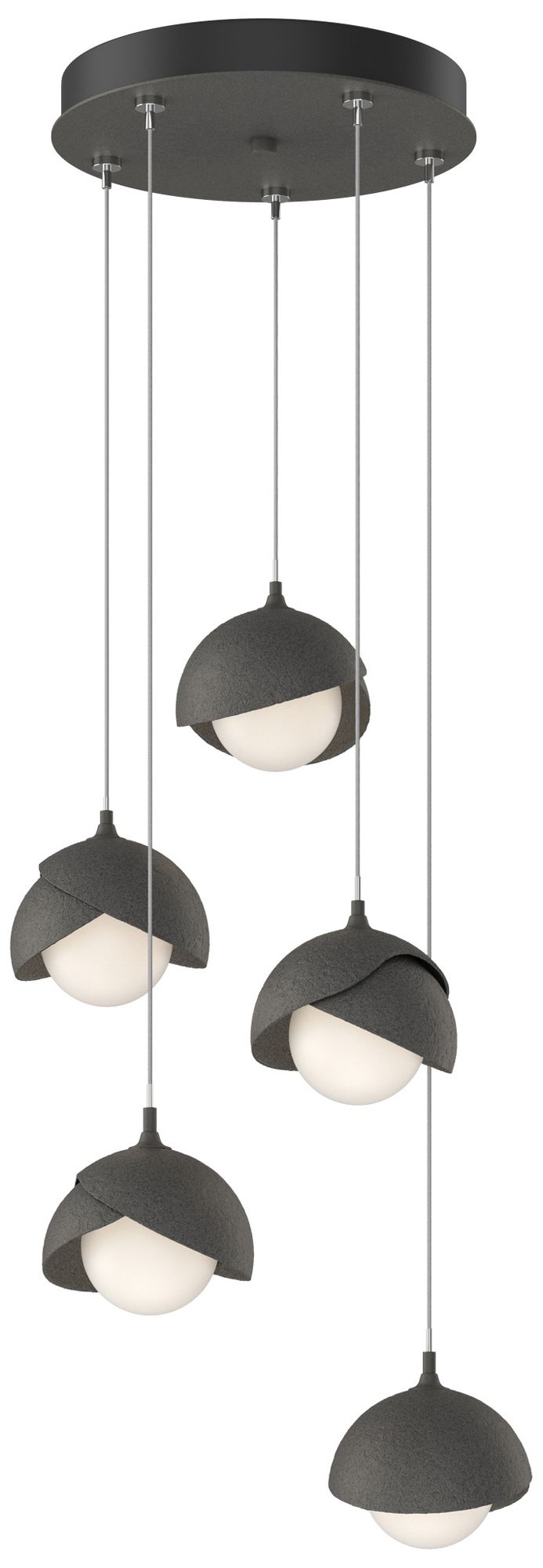Brooklyn 16"W 5-Light Natural Iron Long Double Shade Pendant Made to Order