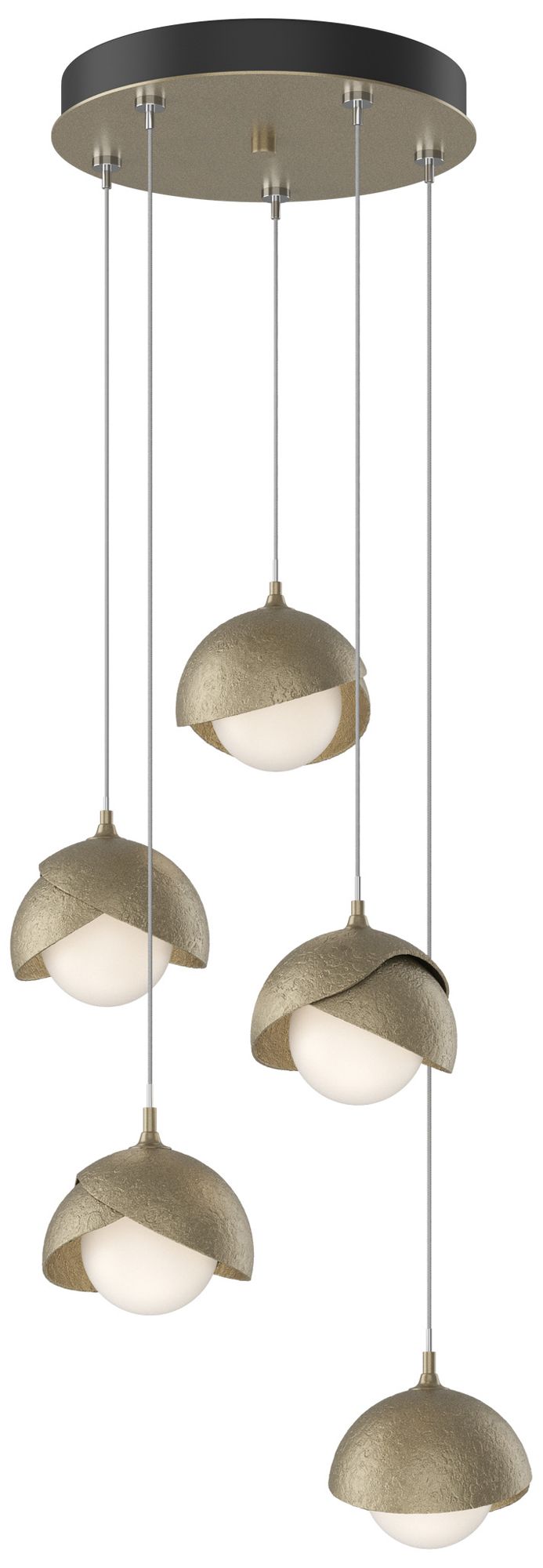 Brooklyn 16"W 5-Light Soft Gold Long Double Shade Pendant - Made to Order