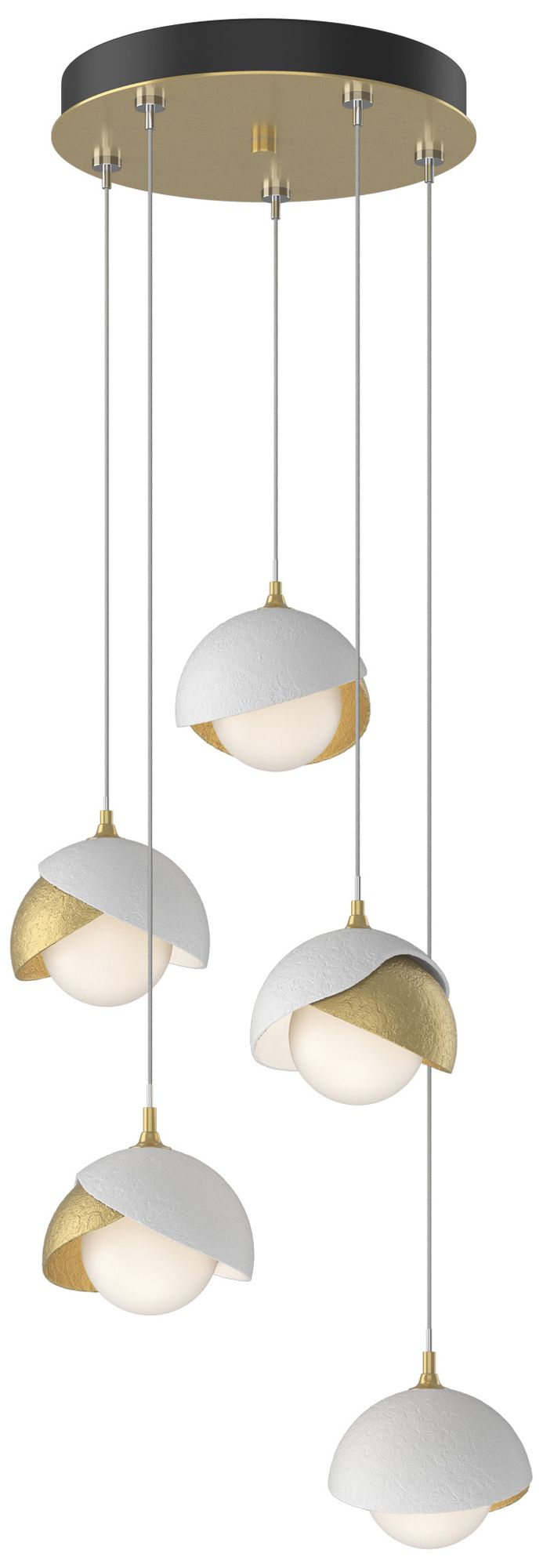Brooklyn 16"W 5-Light White Modern Brass Long Double Pe Made to Order