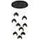 Brooklyn 20.5" 9-Light Black & Bronze Round Long 2-Shade Pendant