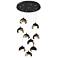 Brooklyn 20.5" 9-Light Black & Gold Round Long 2-Shade Pendant