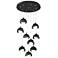 Brooklyn 20.5" 9-Light Black & Iron Round Long 2-Shade Pendant