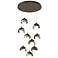 Brooklyn 20.5" 9-Light Bronze & Platinum Round Long 2-Shade Pendan