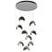 Brooklyn 20.5" 9-Light Platinum & Dark Smoke Round Long 2-Shade Pe