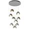 Brooklyn 20.5" 9-Light Platinum & Gold Round Long 2-Shade Pendant