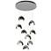 Brooklyn 20.5" 9-Light Platinum & Rubbed Bronze Round Long 2-Shade