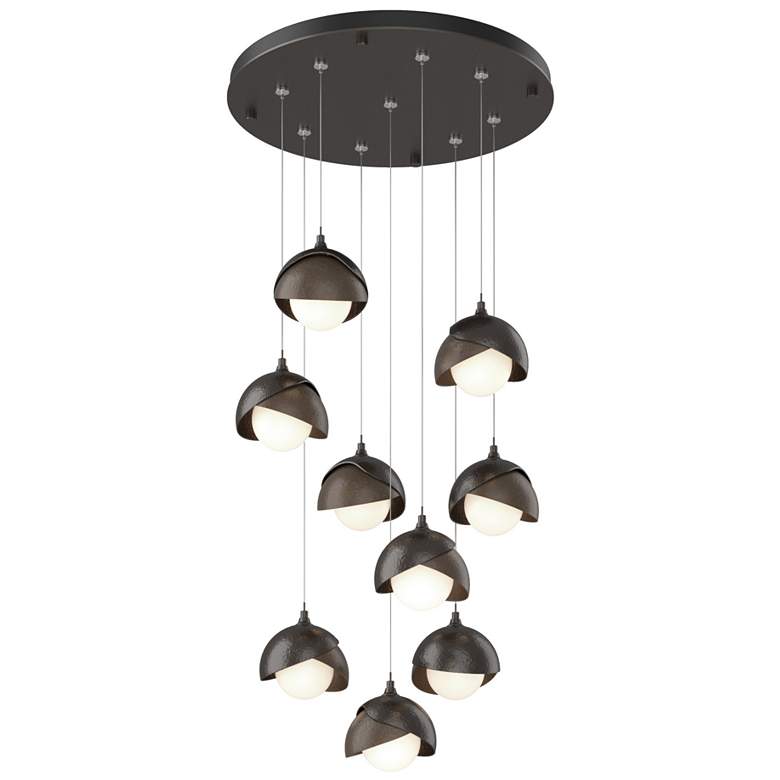 Image 1 Brooklyn 20.5" 9-Light Rubbed Bronze & Bronze Round Long 2-Shade P