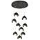 Brooklyn 20.5" 9-Light Rubbed Bronze & Smoke Round Long 2-Shade Pe
