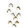 Brooklyn 20.5"W 9-Light White Accented Double Round Brass Long Pendant