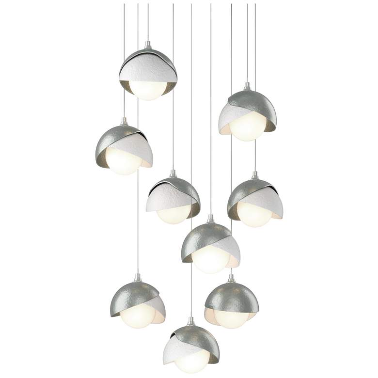 Image 1 Brooklyn 20.5"W 9-Light White Accented Double Round Long Pendant