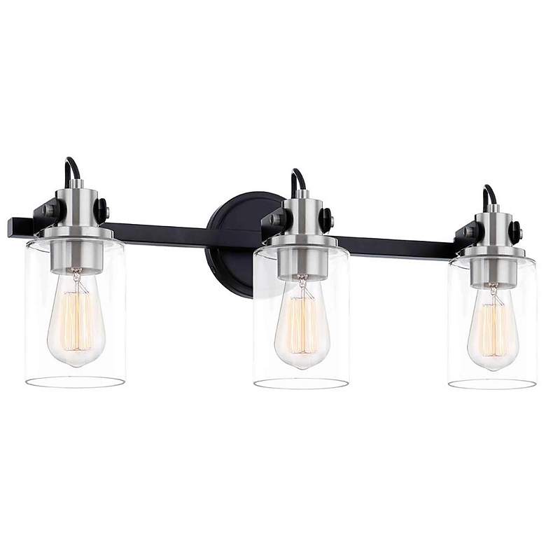 Image 3 Brooklyn 23 1/2" Wide Matte Black Nickel 3-Light Bath Light