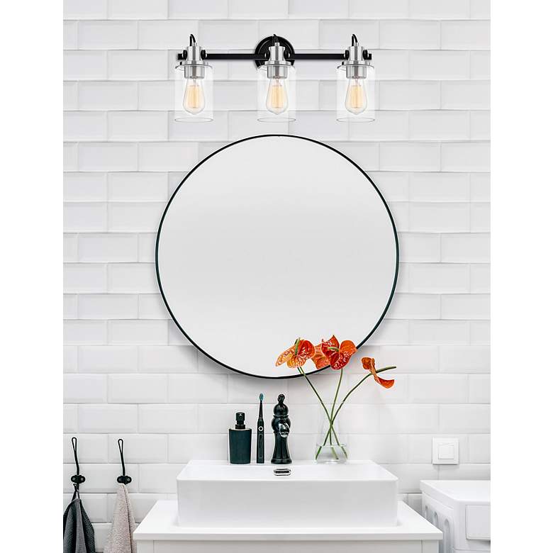 Image 5 Brooklyn 23 1/2" Wide Matte Black Nickel 3-Light Bath Light more views