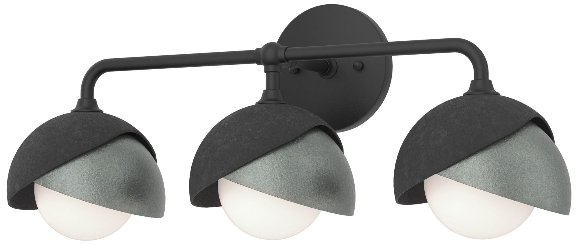 Brooklyn 3-Light Double Sconce Black Platinum Opal Glass Made to Order