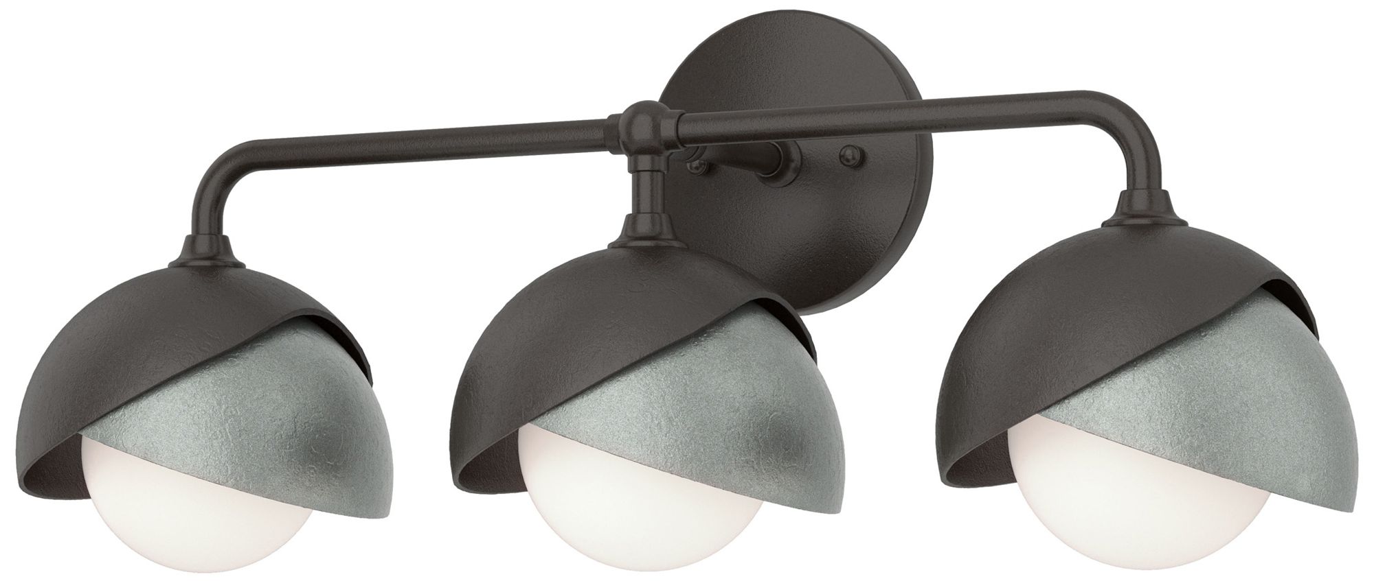 Brooklyn 3-Light Double Sconce Bronze Platinum Opal Glass Made to Order