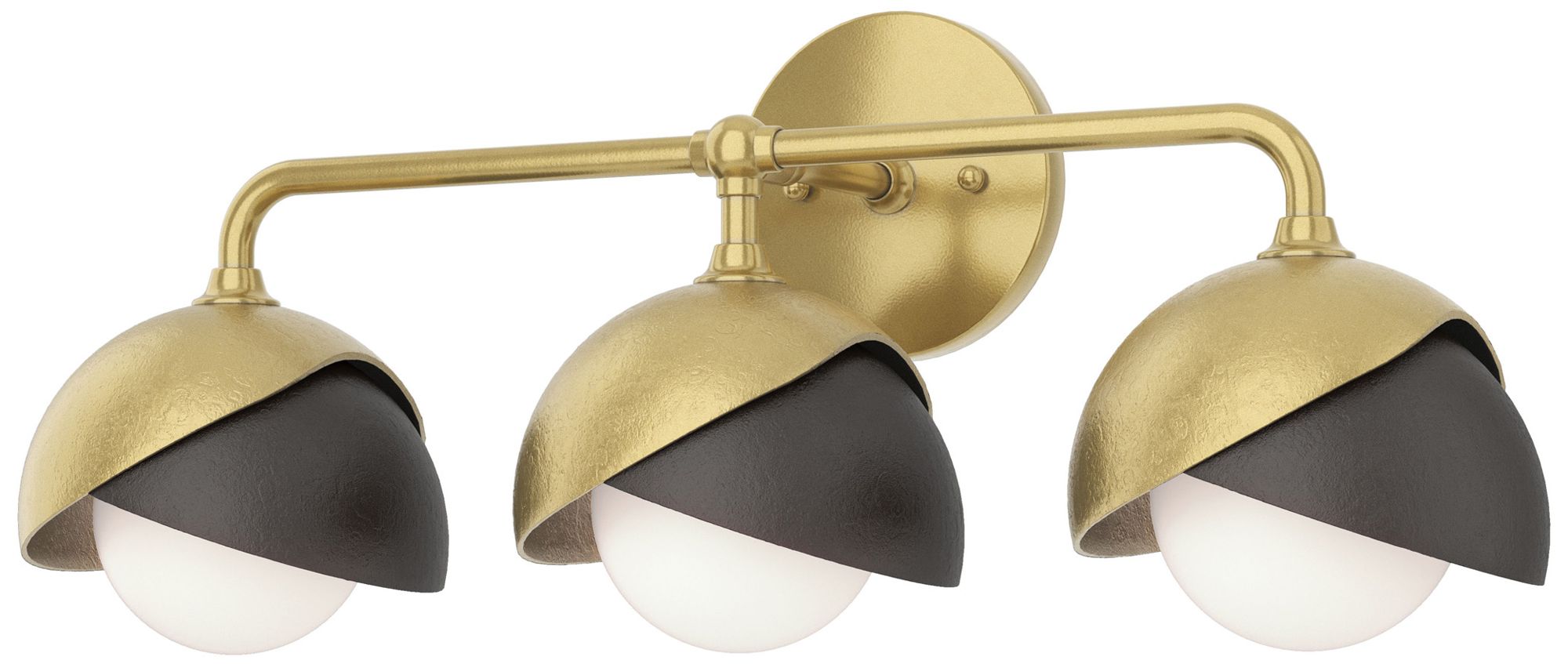 Brooklyn 3-Light Double Sconce Modern Brass Bronze Opal Glass Made to Order