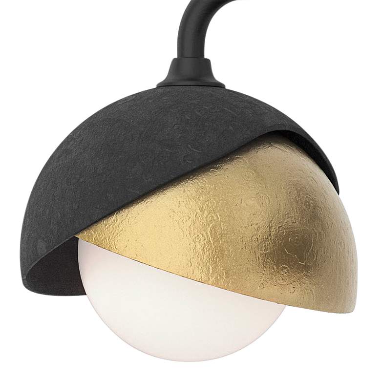 Image 2 Brooklyn 3-Light Double Shade Bath Sconce - Black Finish - Opal Glass more views