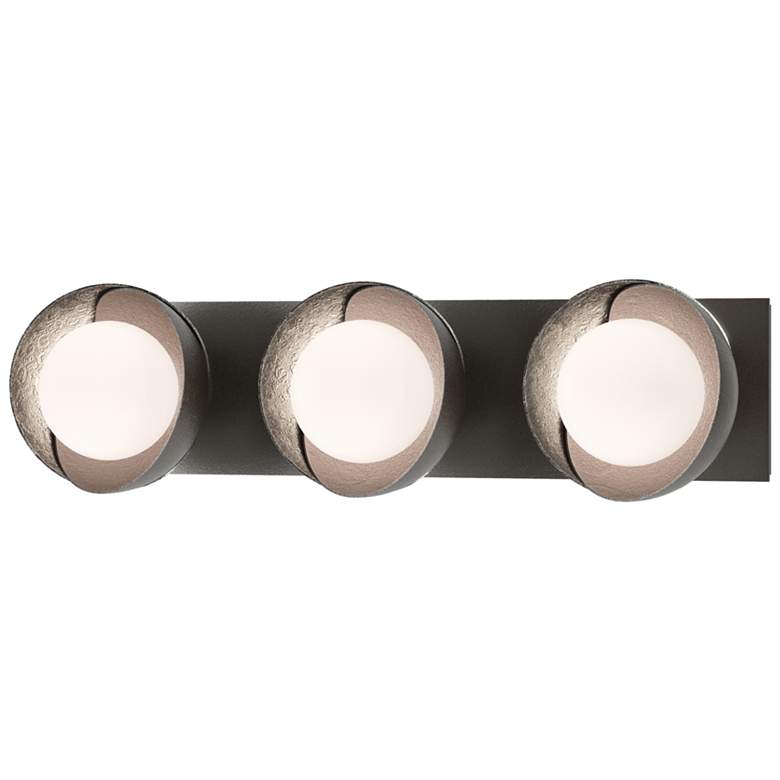 Image 1 Brooklyn 3-Light Double Shade Bath Sconce - Oil Rubbed Bronze - Opal Glass
