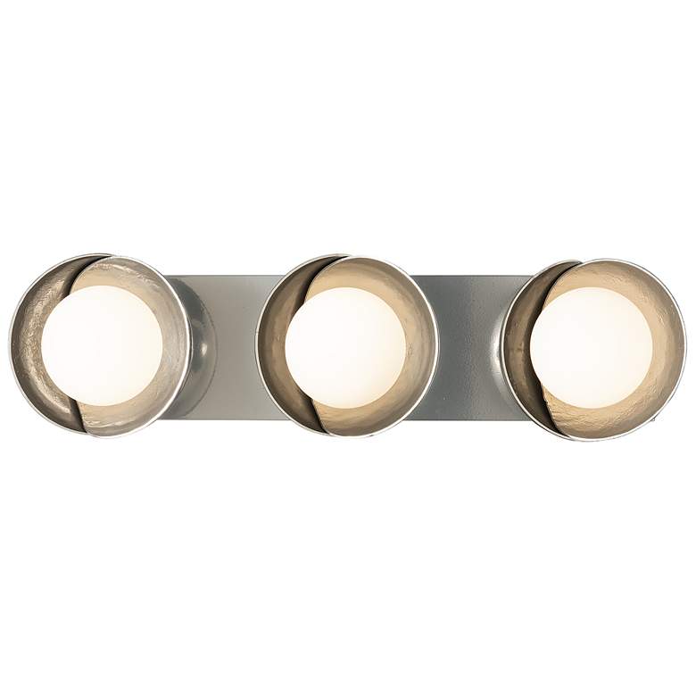 Image 1 Brooklyn 3-Light Double Shade Bath Sconce - Sterling - Opal Glass