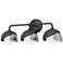 Brooklyn 3-Light Double Shade Sconce - Bronze - Sterling - Opal Glass