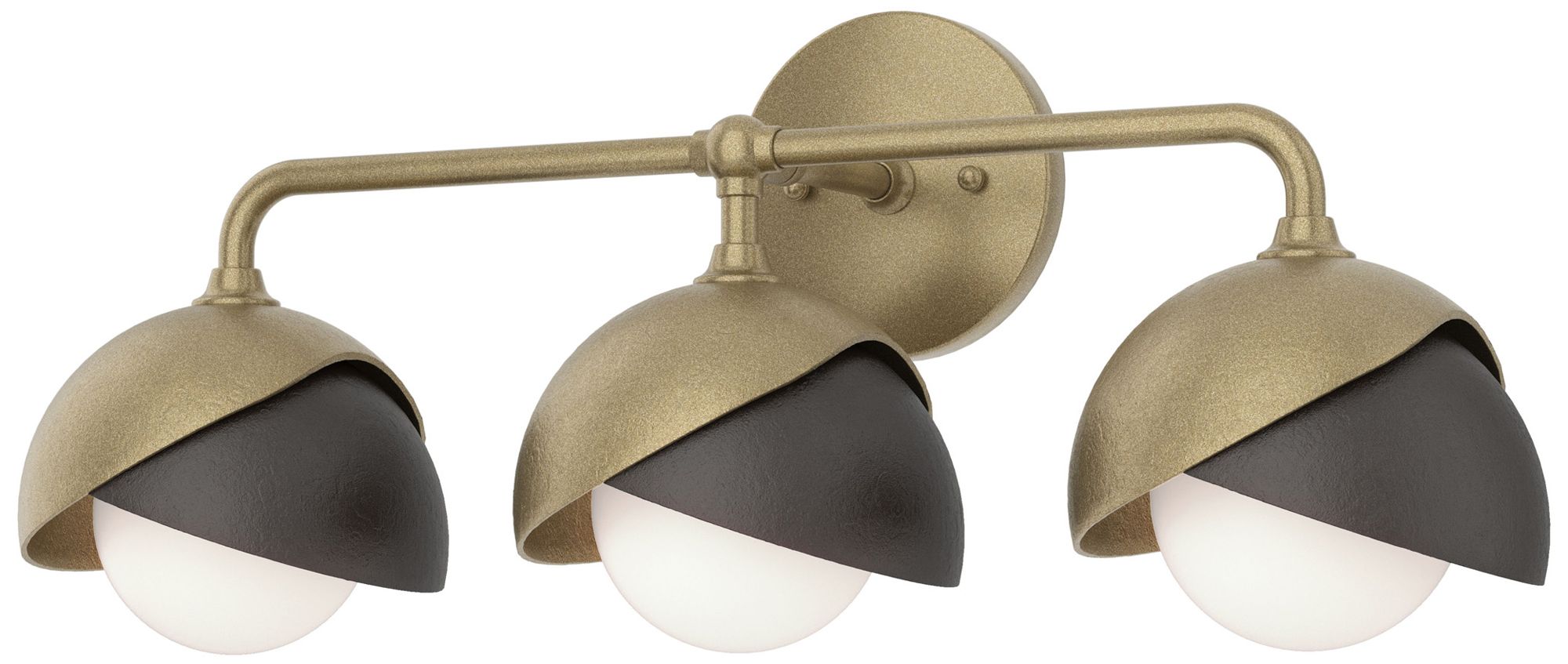 Brooklyn 3-Light Double Shade Sconce Gold Bronze Opal Glass Made to Order