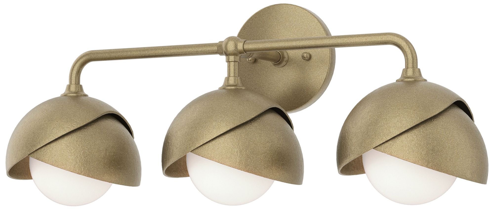 Brooklyn 3-Light Double Shade Sconce Gold Gold Opal Glass Made to Order