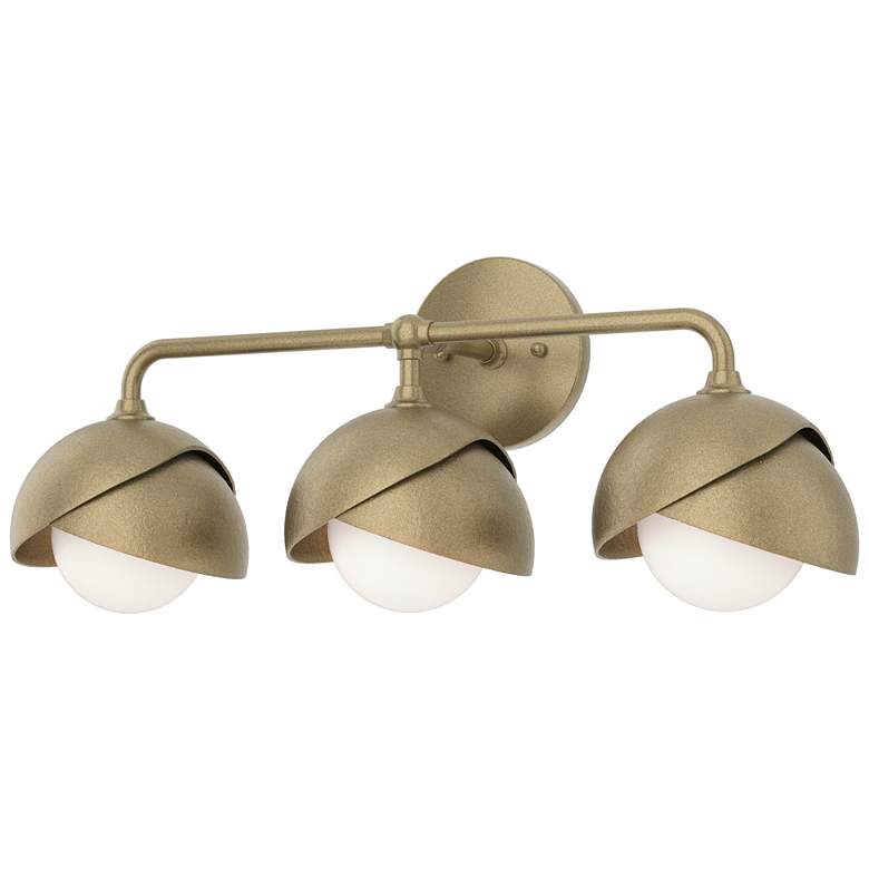 Image 1 Brooklyn 3-Light Double Shade Sconce - Gold - Gold - Opal Glass