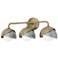 Brooklyn 3-Light Double Shade Sconce - Gold - Platinum - Opal Glass
