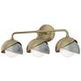Brooklyn 3-Light Double Shade Sconce - Gold - Platinum - Opal Glass