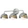 Brooklyn 3-Light Double Shade Sconce - Platinum - Gold - Opal Glass