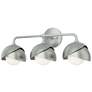 Brooklyn 3-Light Double Shade Sconce - Platinum - Sterling - Opal Glass
