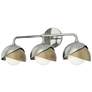 Brooklyn 3-Light Double Shade Sconce - Sterling - Gold - Opal Glass