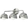 Brooklyn 3-Light Double Shade Sconce - Sterling - Platinum - Opal Glass