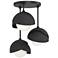 Brooklyn 3-Light Double Shade Semi-Flush - Black - Black - Opal Glass