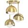 Brooklyn 3-Light Double Shade Semi-Flush - Brass - Brass - Opal Glass