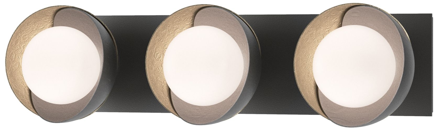 Brooklyn 3-Light Sconce - Black - Gold - Opal Glass - Made to Order