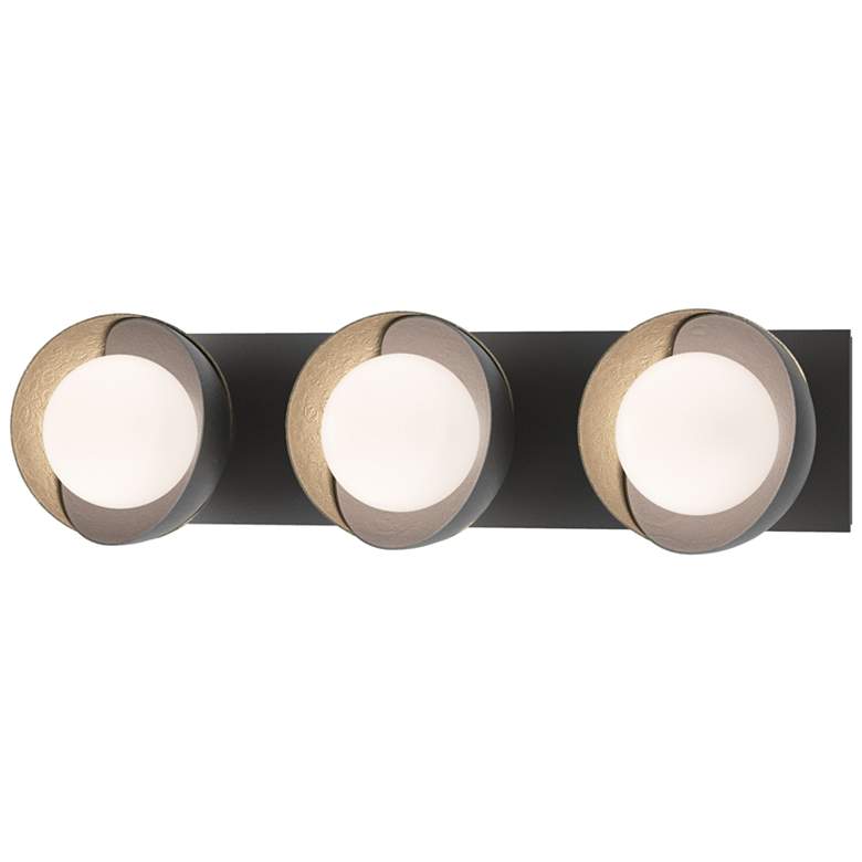 Image 1 Brooklyn 3-Light Sconce - Black - Gold - Opal Glass