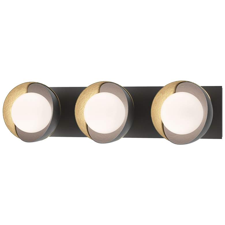 Image 1 Brooklyn 3-Light Sconce - Black - Modern Brass - Opal Glass